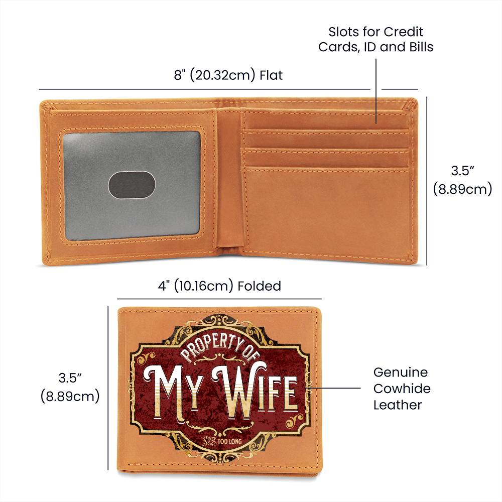 Property Of My Wife | Leather Wallet Gift For Husband