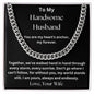 Don't Go Where I Can't Follow - To My Husband Love Wife Cuban Link Chain Necklace Message Card Gift