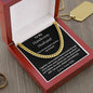 Don't Go Where I Can't Follow - To My Husband Love Wife Cuban Link Chain Necklace Message Card Gift