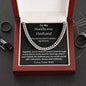 Don't Go Where I Can't Follow - To My Husband Love Wife Cuban Link Chain Necklace Message Card Gift