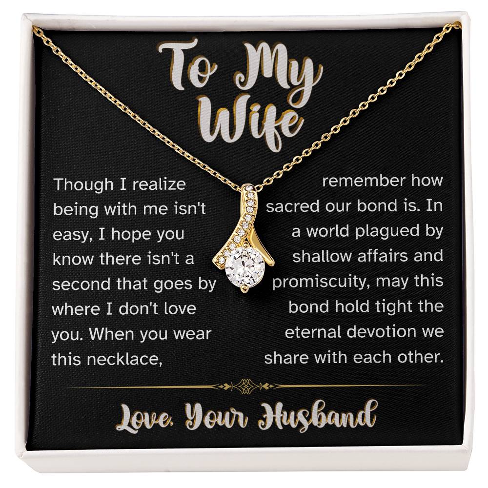 Our Sacred Bond - To Wife Love Husband Jewelry Message Card Necklace Gift