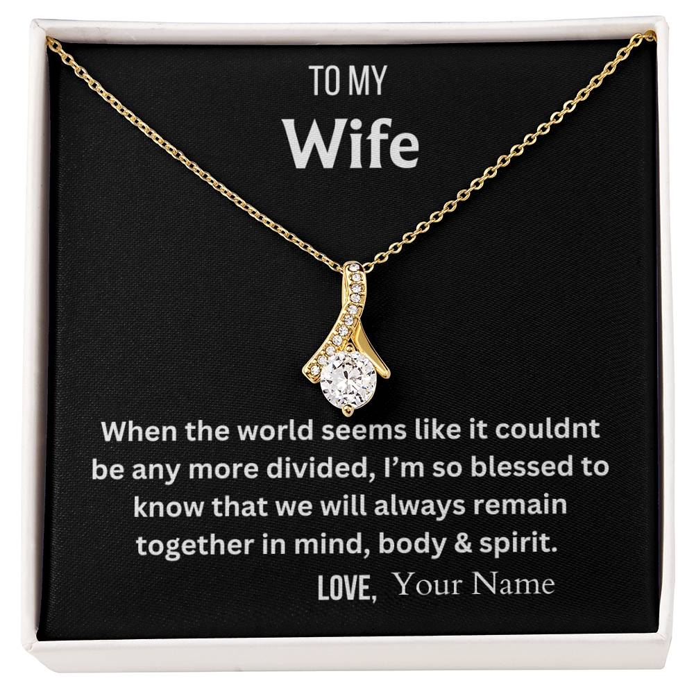 Together In Mind/Body/Spirit Personalized Husband To Wife Message Card Jewelry Gift
