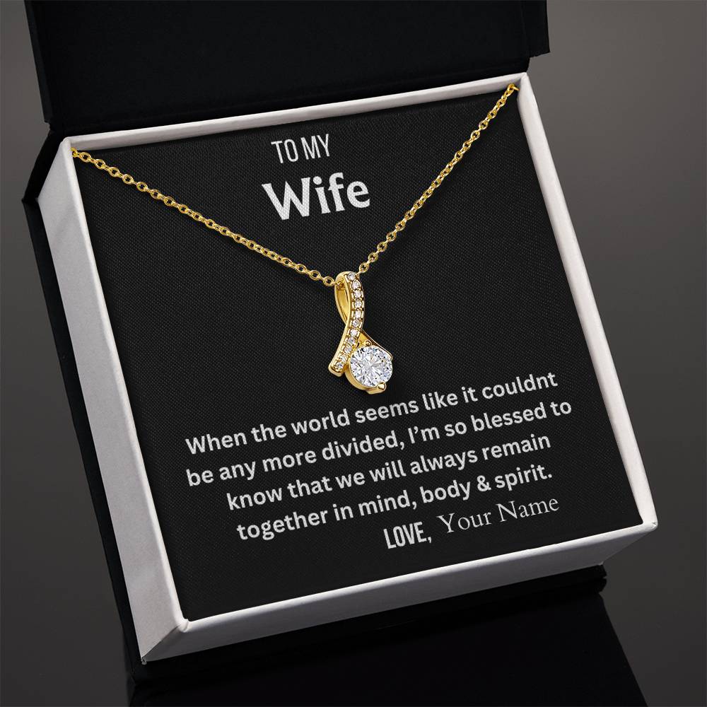 Together In Mind/Body/Spirit Personalized Husband To Wife Message Card Jewelry Gift