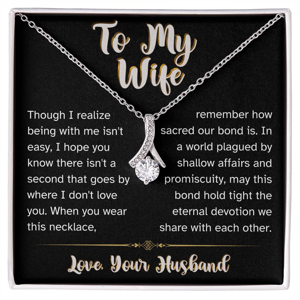 Our Sacred Bond - To Wife Love Husband Jewelry Message Card Necklace Gift