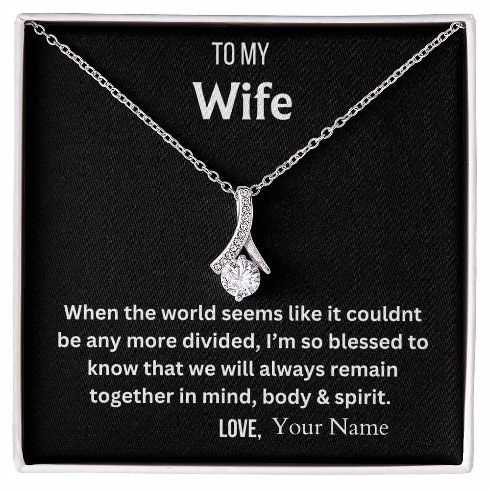 Together In Mind/Body/Spirit Personalized Husband To Wife Message Card Jewelry Gift