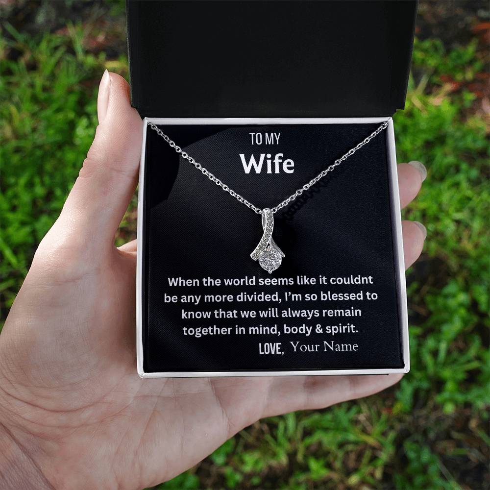 Together In Mind/Body/Spirit Personalized Husband To Wife Message Card Jewelry Gift