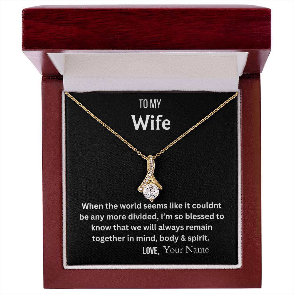 Together In Mind/Body/Spirit Personalized Husband To Wife Message Card Jewelry Gift