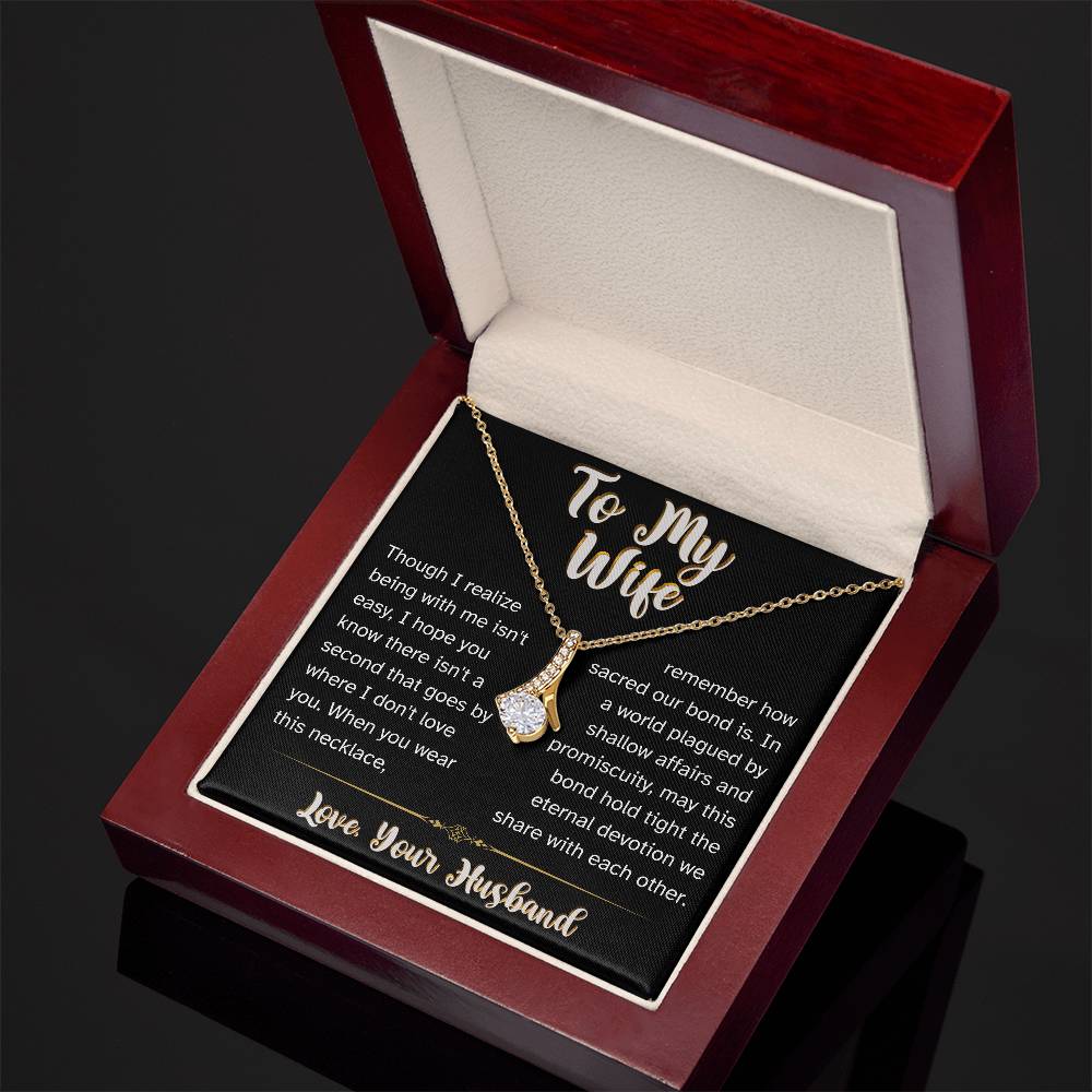 Our Sacred Bond - To Wife Love Husband Jewelry Message Card Necklace Gift