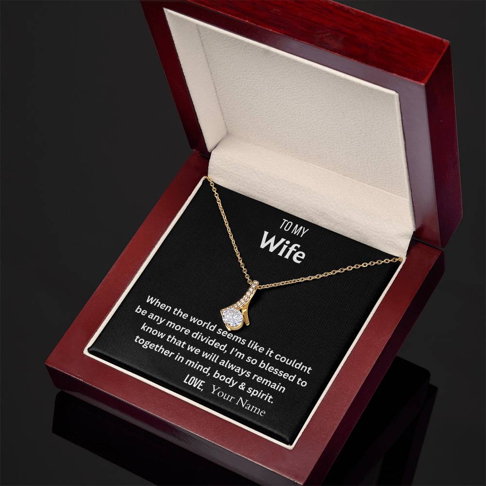 Together In Mind/Body/Spirit Personalized Husband To Wife Message Card Jewelry Gift
