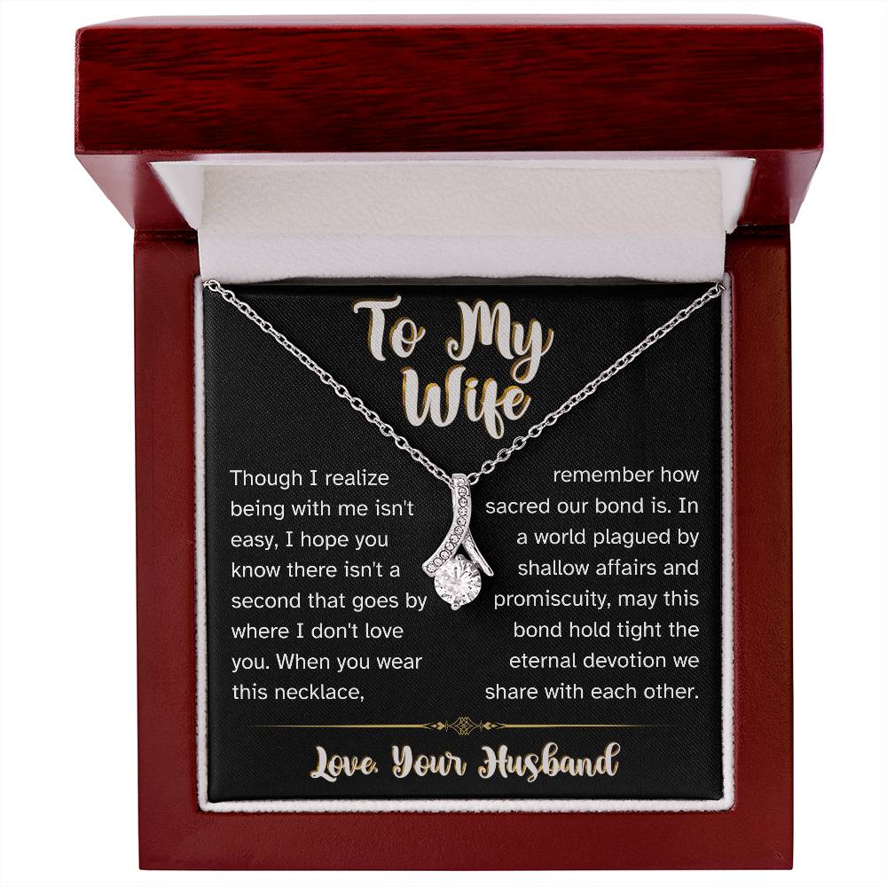Our Sacred Bond - To Wife Love Husband Jewelry Message Card Necklace Gift
