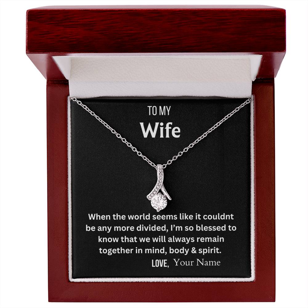 Together In Mind/Body/Spirit Personalized Husband To Wife Message Card Jewelry Gift