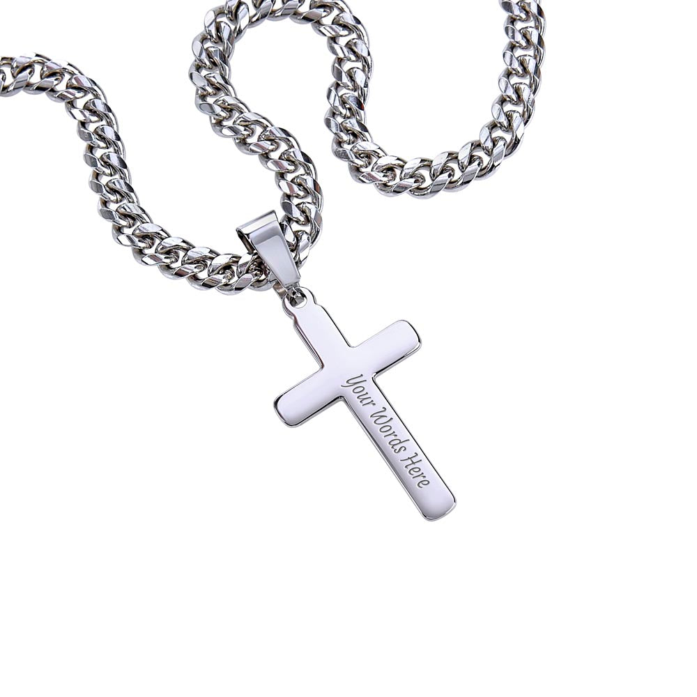 Your Faithful Doe Wife To Husband Hunting Theme Mens Cross Necklace Message Card Gift