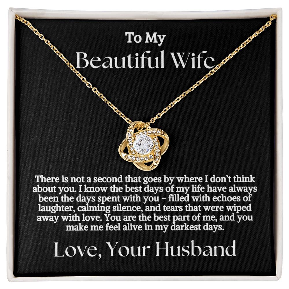 Not A Second Goes By - To My Wife Love Husband Jewelry Message Card Gift