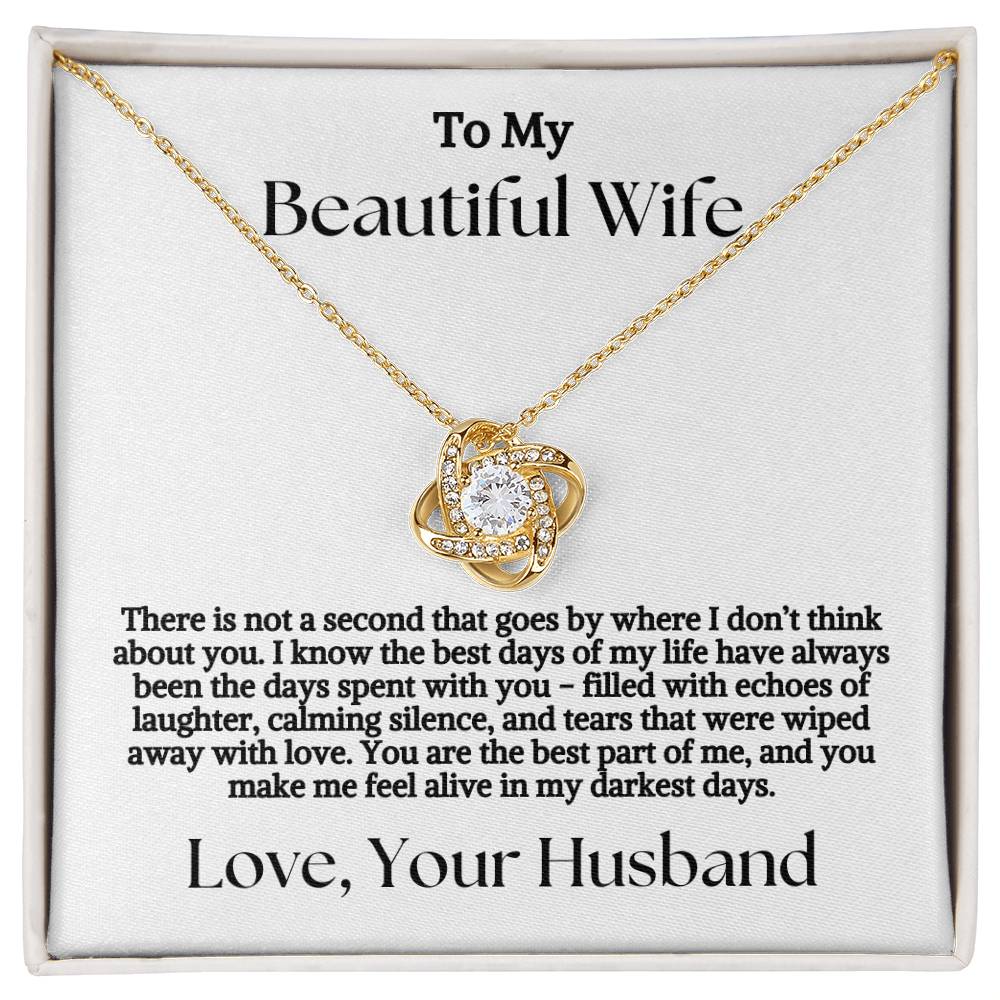 Not A Second Goes By - To My Wife Love Husband Jewelry Message Card Gift
