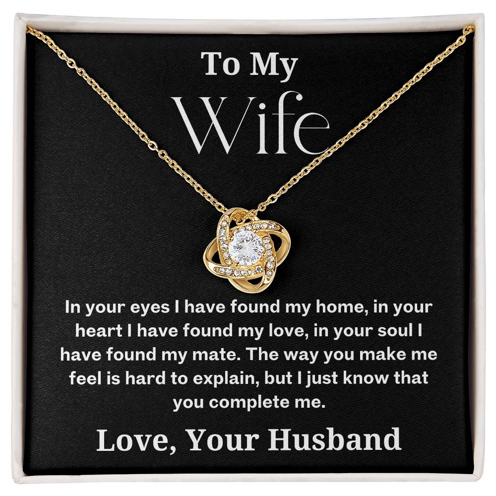 You Complete Me - To Wife Love Husband Jewelry Message Card Necklace Gift
