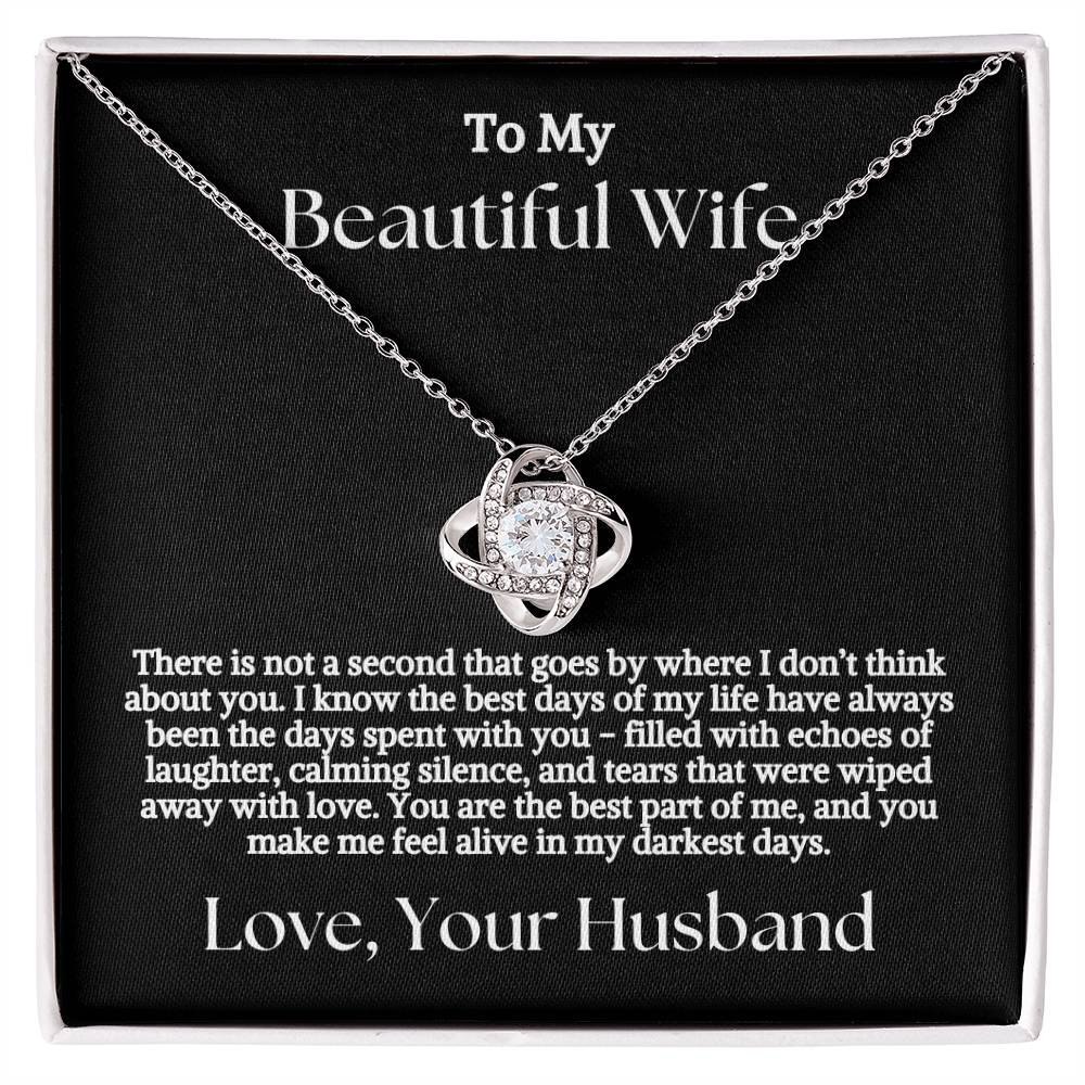 Not A Second Goes By - To My Wife Love Husband Jewelry Message Card Gift