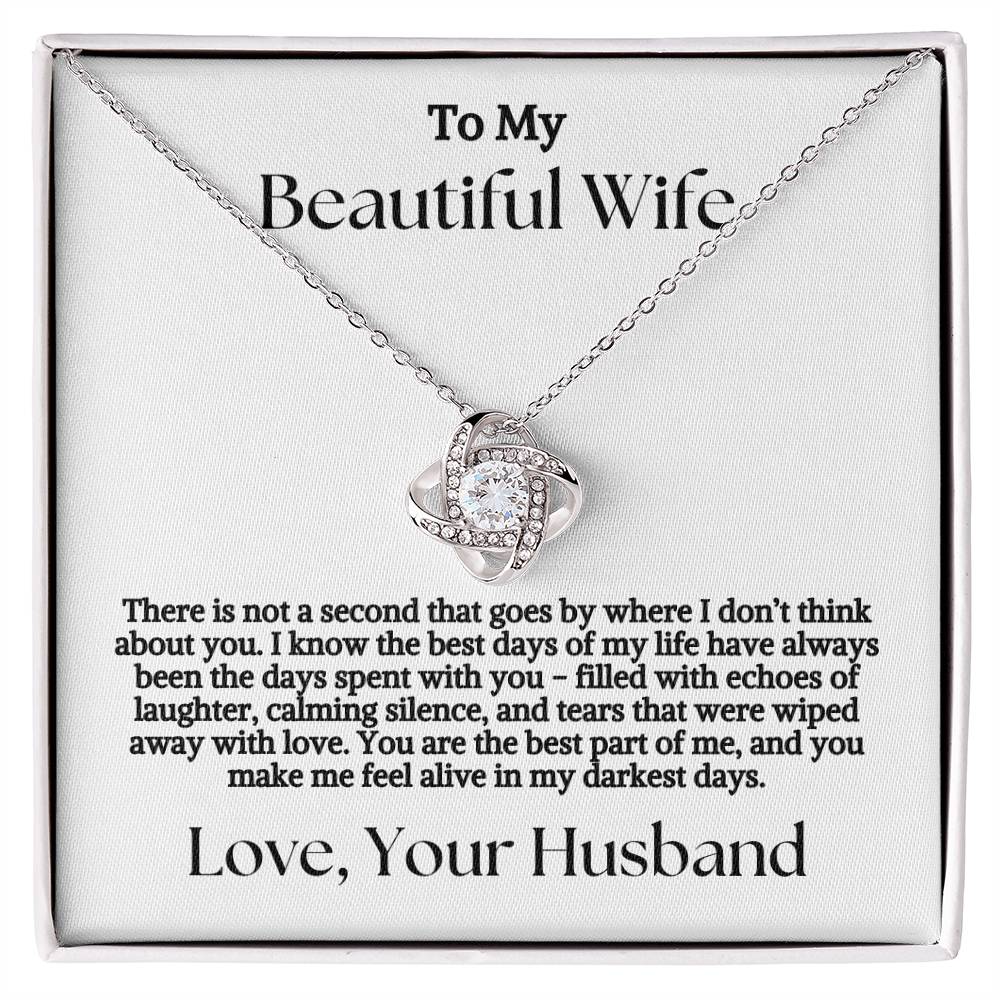 Not A Second Goes By - To My Wife Love Husband Jewelry Message Card Gift