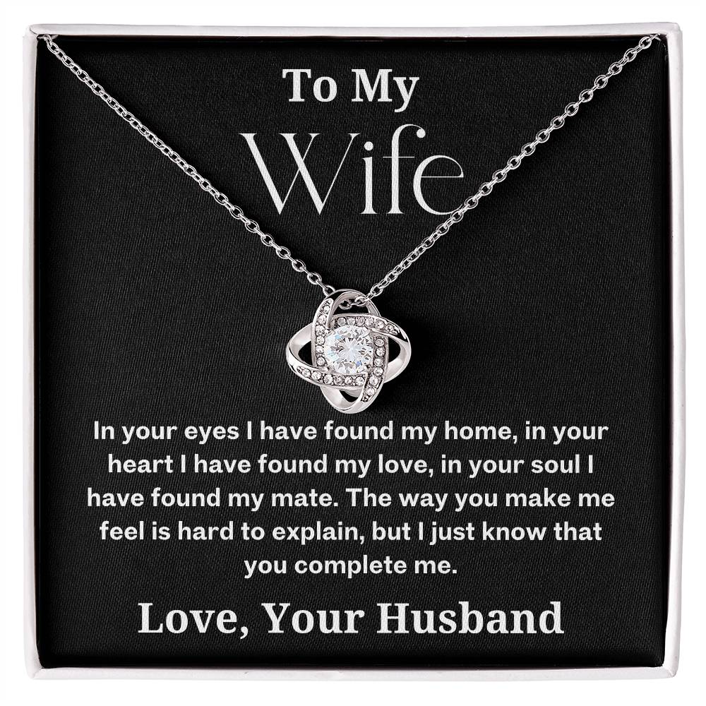 You Complete Me - To Wife Love Husband Jewelry Message Card Necklace Gift