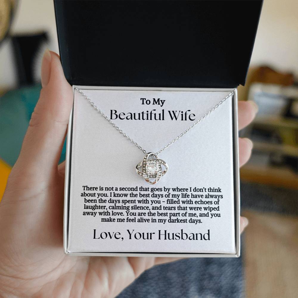 Not A Second Goes By - To My Wife Love Husband Jewelry Message Card Gift