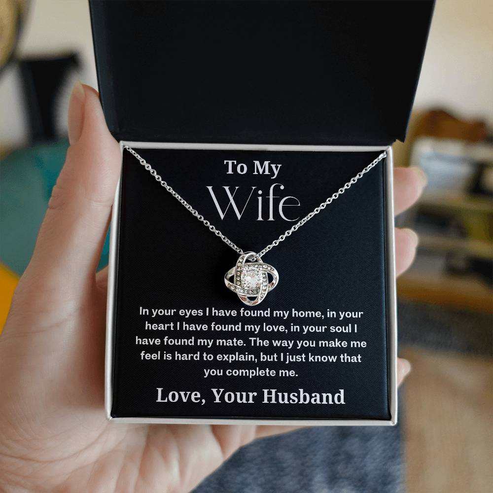You Complete Me - To Wife Love Husband Jewelry Message Card Necklace Gift