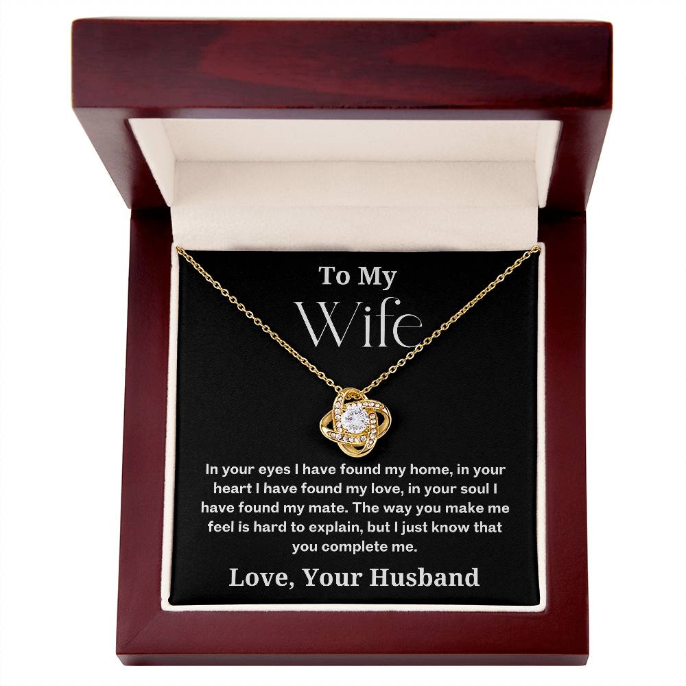 You Complete Me - To Wife Love Husband Jewelry Message Card Necklace Gift