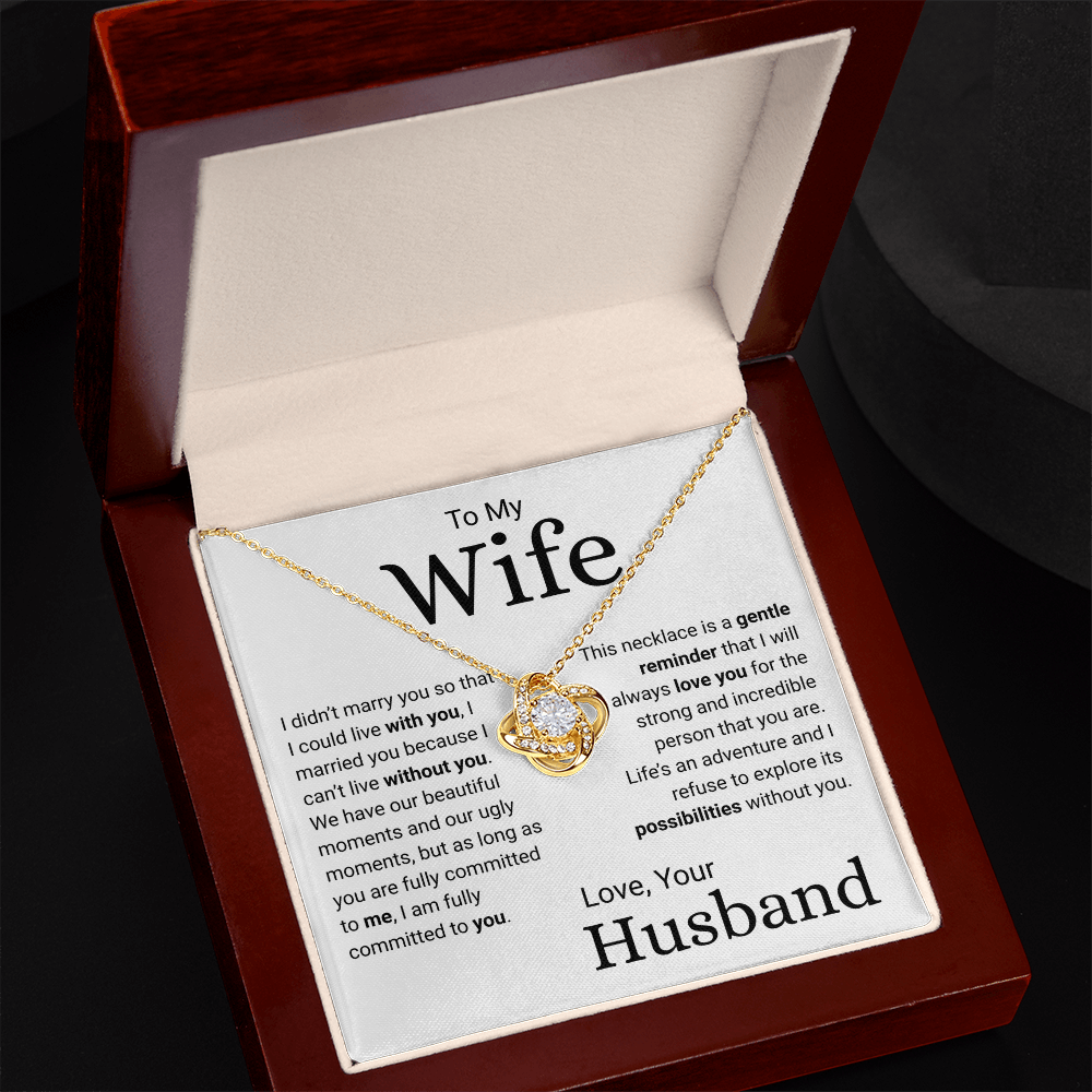 Explore Life's Possibilities With You -- Husband To Wife Love Knot Jewelry Message Card Gift