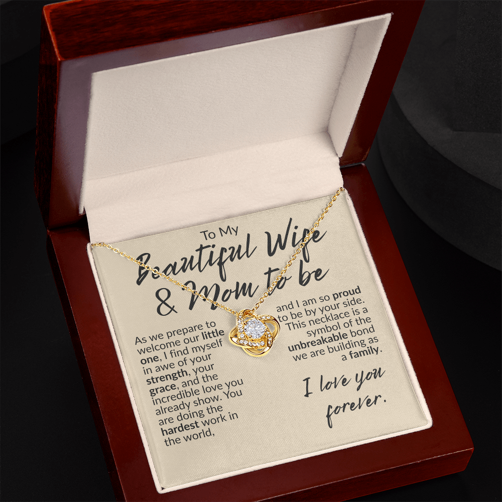 Wife Mom To Be Gift From Husband Cubic Zirconia Necklace Message Card Gift