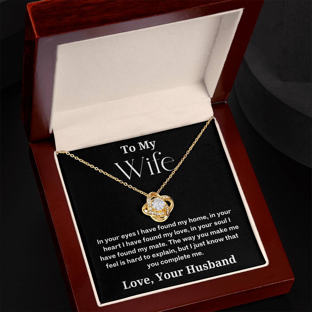 You Complete Me - To Wife Love Husband Jewelry Message Card Necklace Gift