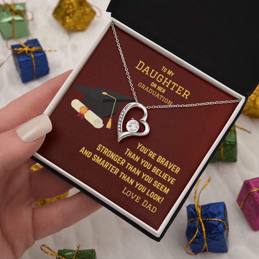 Smarter Than You Look | From Dad To Daughter Graduation Necklace Gift