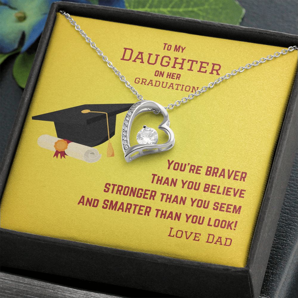 Smarter Than You Look | From Dad To Daughter Graduation Necklace Gift