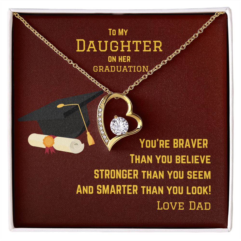 Smarter Than You Look | From Dad To Daughter Graduation Necklace Gift