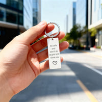 Load image into Gallery viewer, Be Safe Don't Do Stupid Personalized Keychain Couples Relationship Girlfriend to Boyfriend Gift
