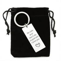 Load image into Gallery viewer, Be Safe Don't Do Stupid Personalized Keychain Couples Relationship Girlfriend to Boyfriend Gift
