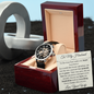 The Man That Makes My Heart Beat Faster -- To Husband Love Wife Openwork Luxury Watch Message Card Gift
