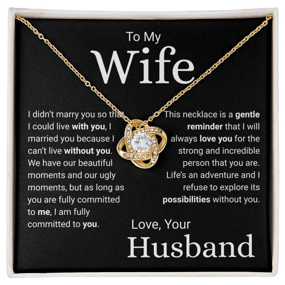 Explore Life's Possibilities With You -- Husband To Wife Love Knot Jewelry Message Card Gift