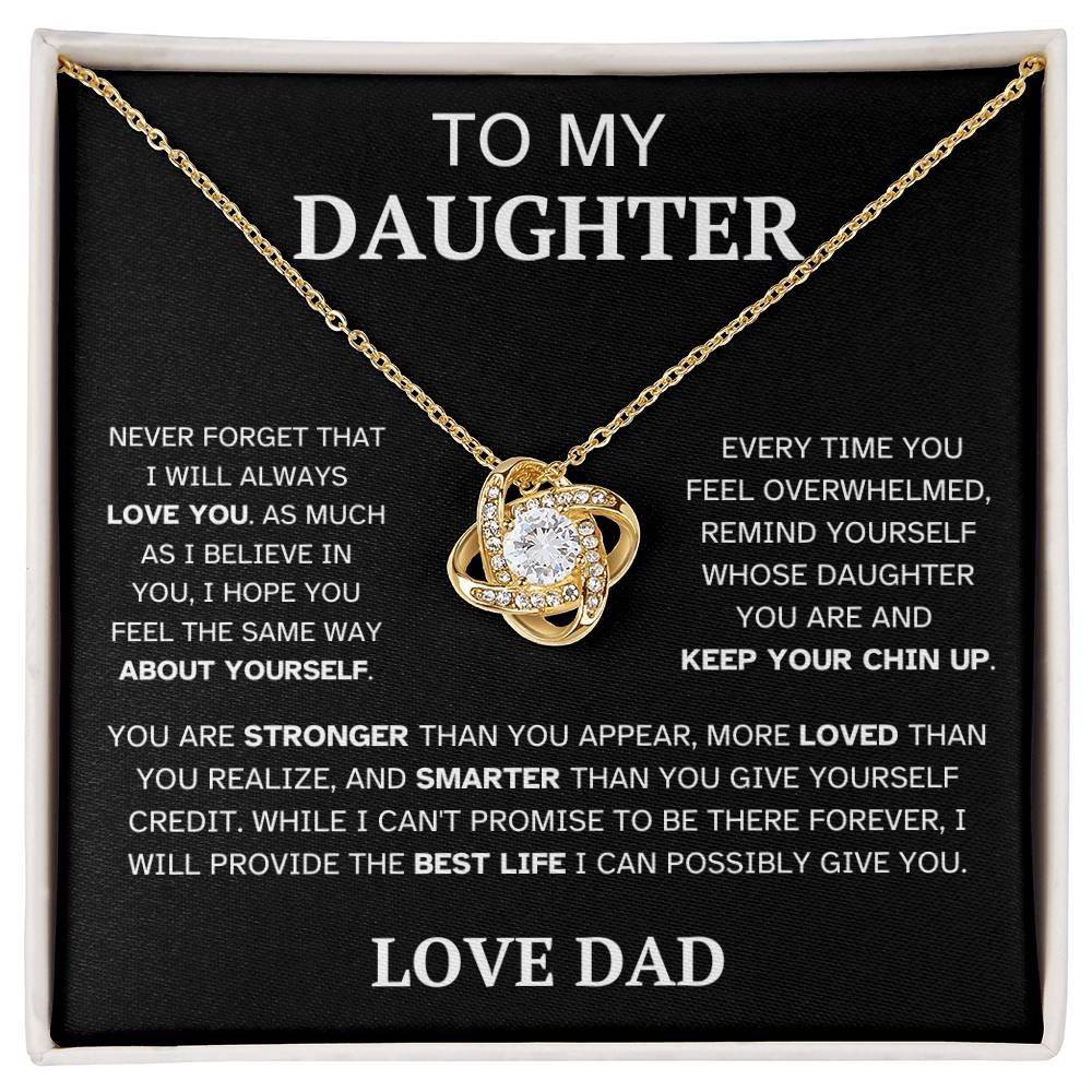 Keep Your Chin Up - To Daughter Love Dad Jewelry Message Card Gift