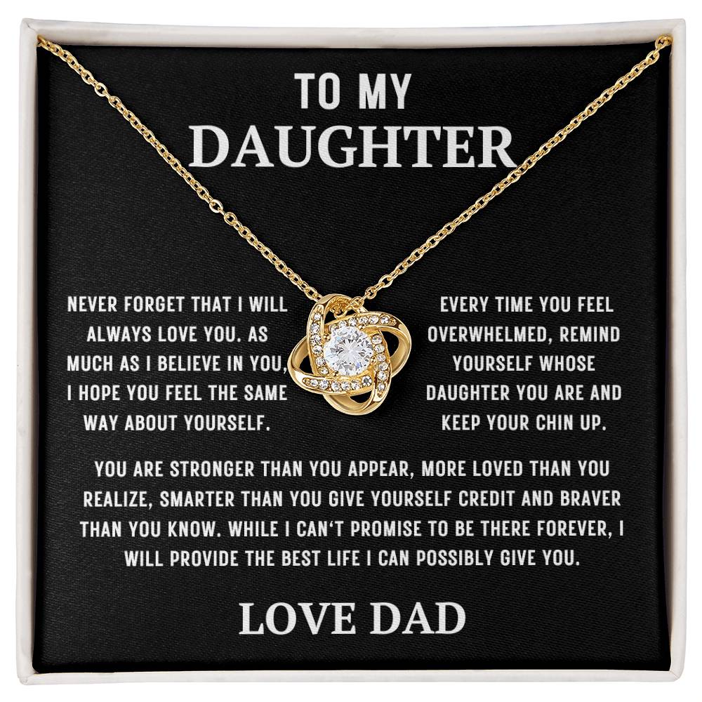 Keep Your Chin Up - To Daughter Love Dad Jewelry Message Card Gift