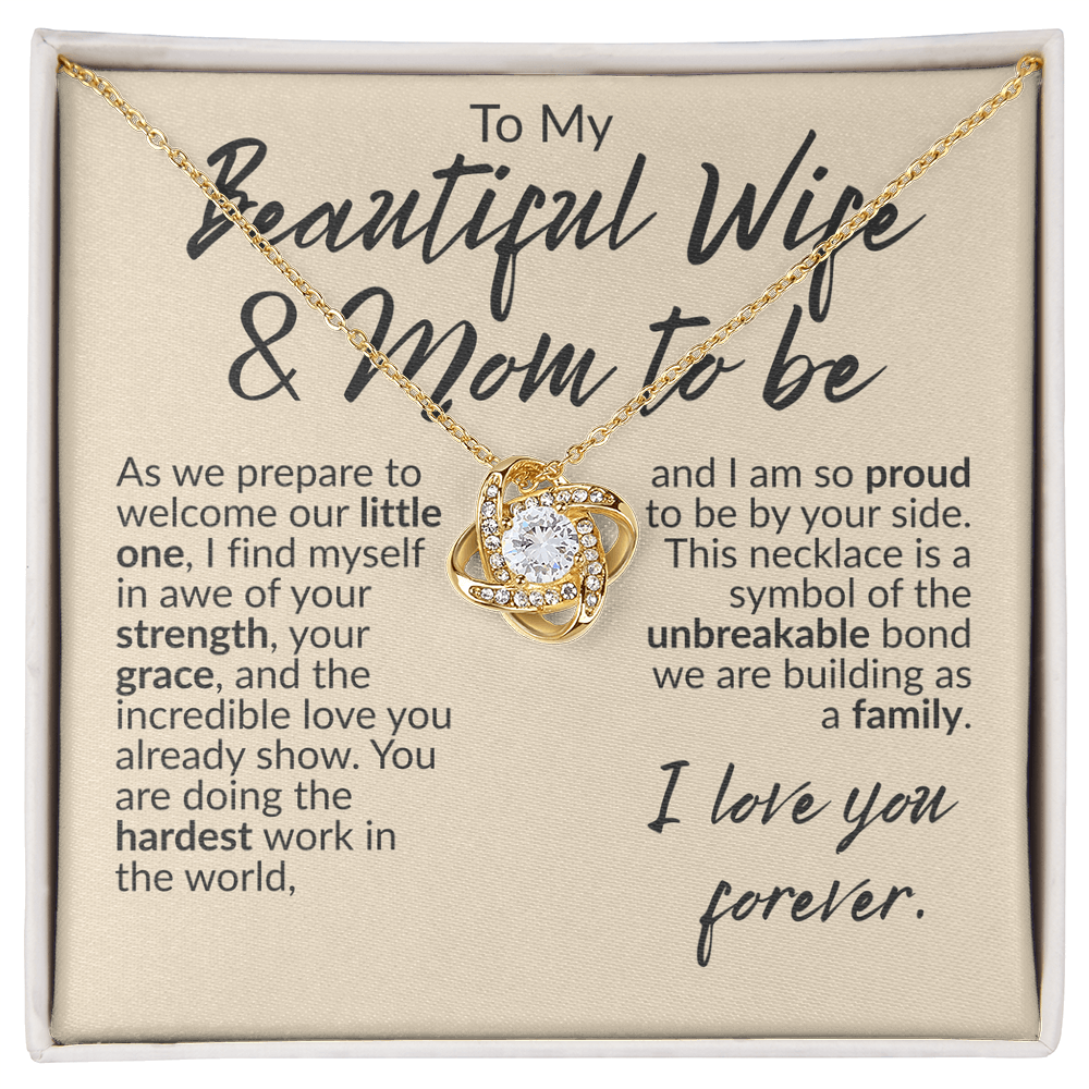 Wife Mom To Be Gift From Husband Cubic Zirconia Necklace Message Card Gift