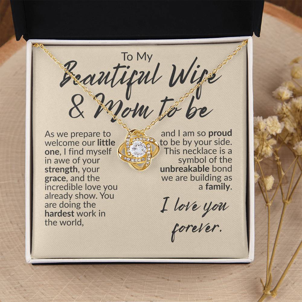 Wife Mom To Be Jewelry Necklace Message Card Gift
