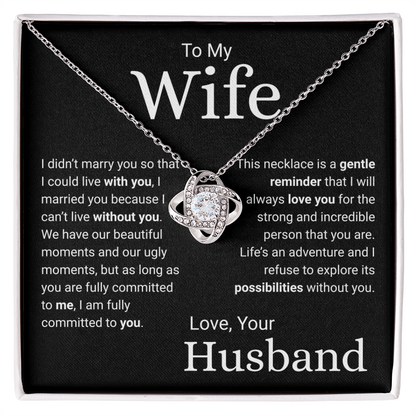 Explore Life's Possibilities With You -- Husband To Wife Love Knot Jewelry Message Card Gift