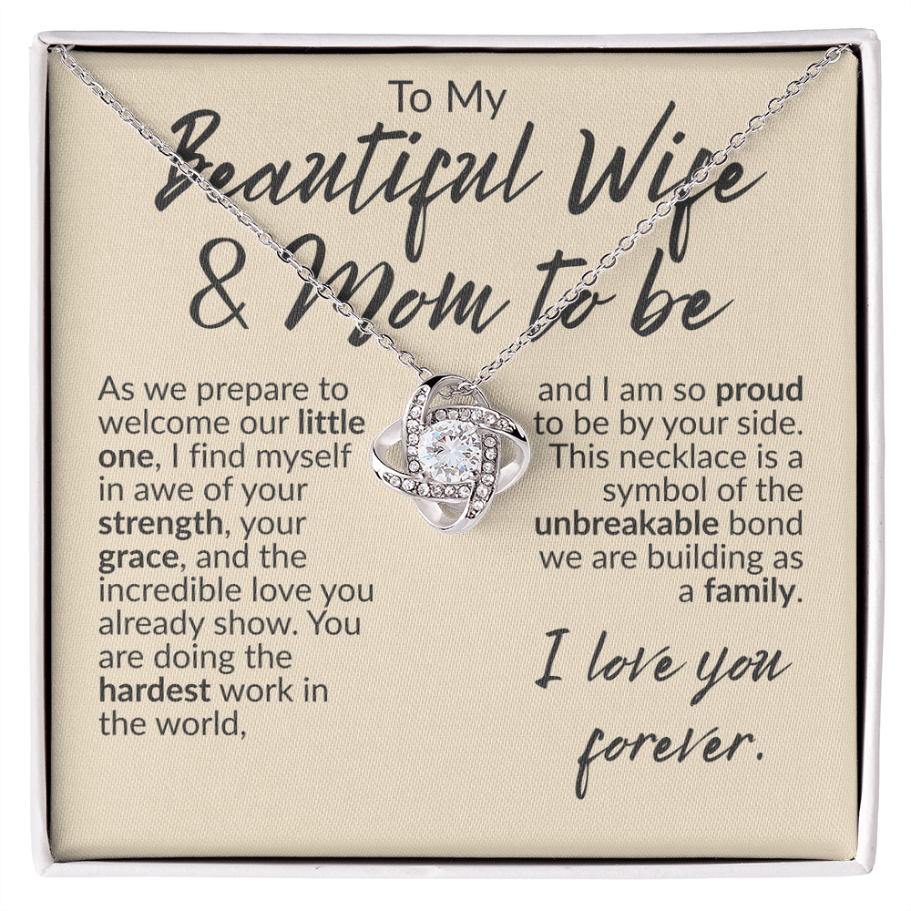 Wife Mom To Be Gift From Husband Cubic Zirconia Necklace Message Card Gift