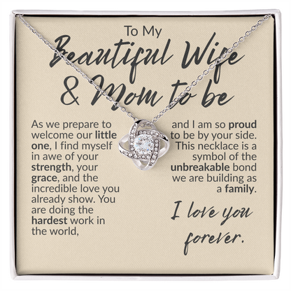Wife Mom To Be Gift From Husband Cubic Zirconia Necklace Message Card Gift