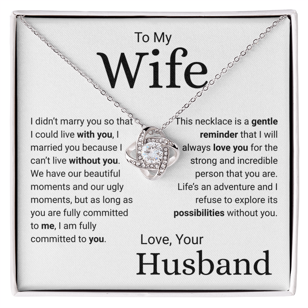 Explore Life's Possibilities With You -- Husband To Wife Love Knot Jewelry Message Card Gift