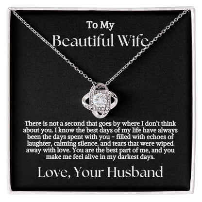 Not A Second Goes By - To My Wife Love Husband Jewelry Message Card Gift