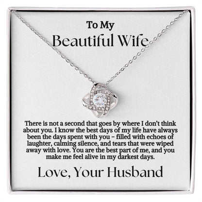 Not A Second Goes By - To My Wife Love Husband Jewelry Message Card Gift