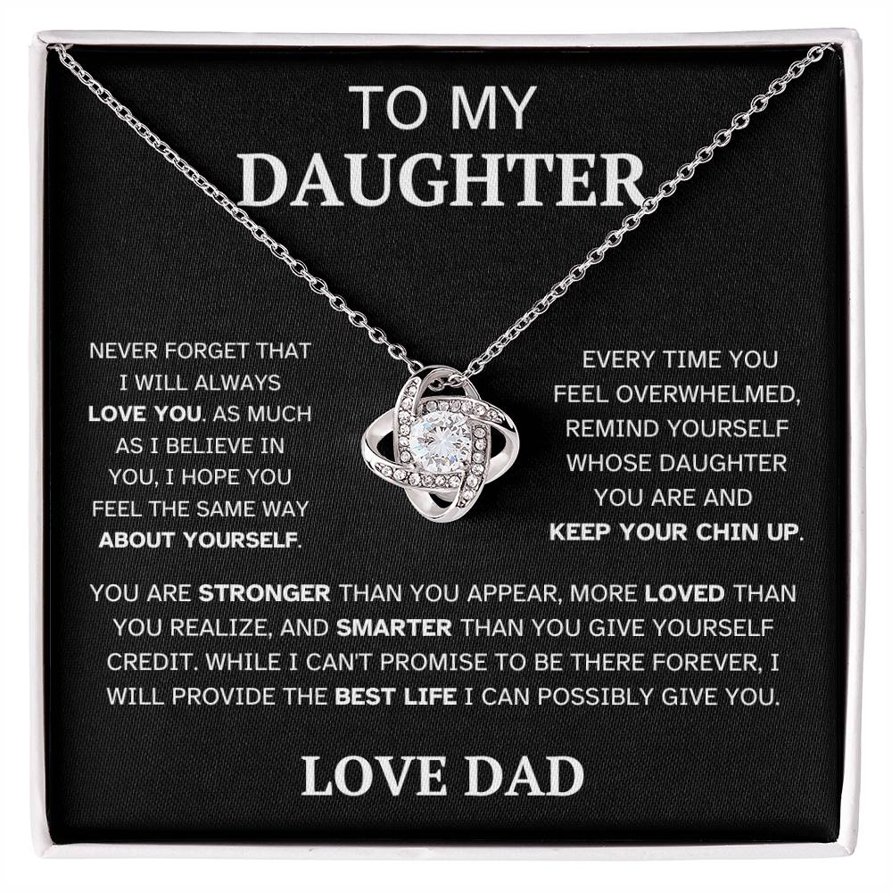 Keep Your Chin Up - To Daughter Love Dad Jewelry Message Card Gift