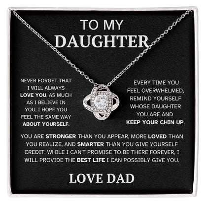 Keep Your Chin Up - To Daughter Love Dad Jewelry Message Card Gift