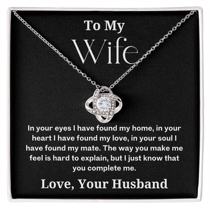 You Complete Me - To Wife Love Husband Jewelry Message Card Necklace Gift