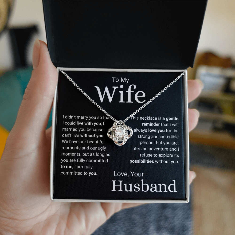 Explore Life's Possibilities With You -- Husband To Wife Love Knot Jewelry Message Card Gift