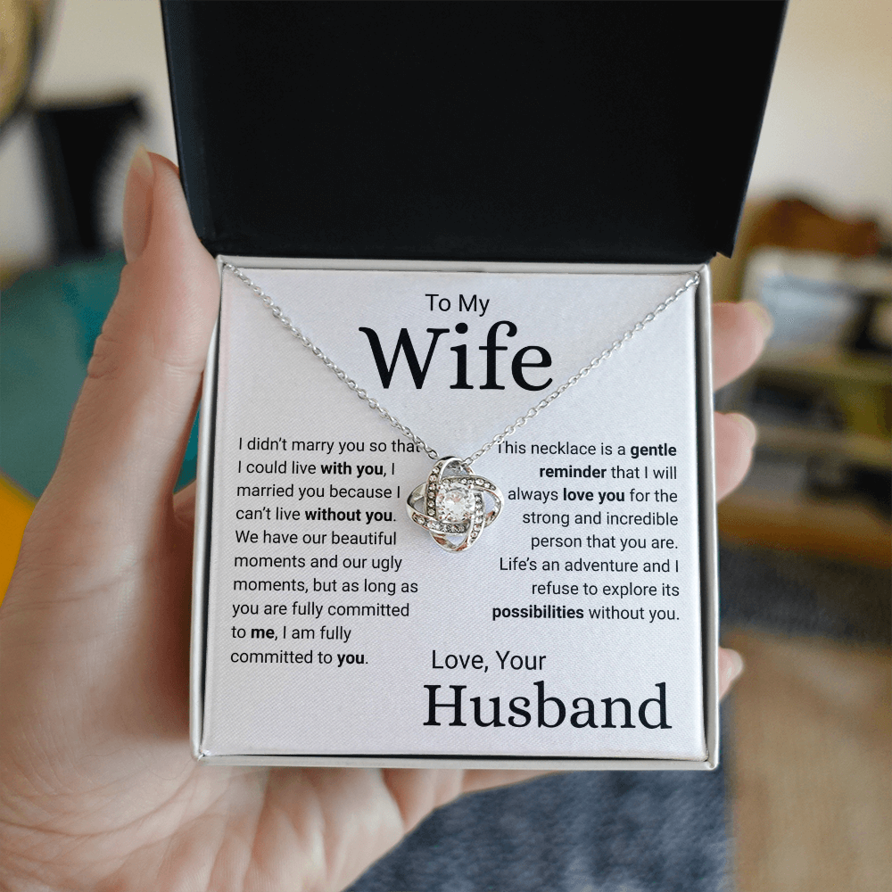 Explore Life's Possibilities With You -- Husband To Wife Love Knot Jewelry Message Card Gift